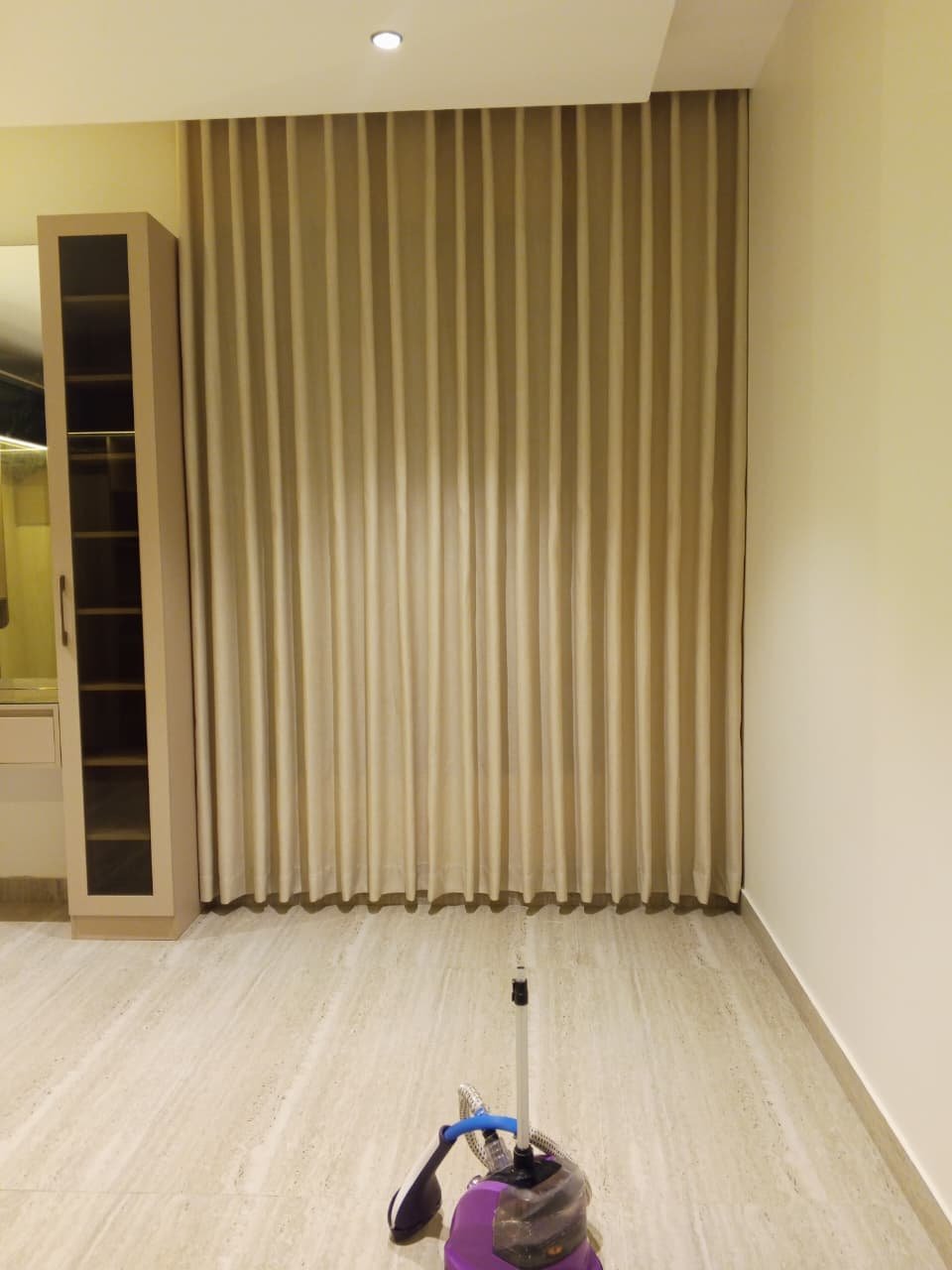Bedroom with blackout curtains